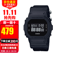 卡西歐（CASIO）G-SHOCK經(jīng)典系列街頭時尚小方塊防水運動電子表男士學生表 DW-5600BBN-1帆布表帶