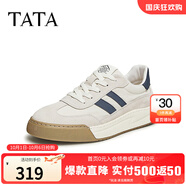 他她（TATA）男士阿甘男鞋復(fù)古德訓(xùn)鞋男運(yùn)動休閑鞋厚底板鞋小白鞋PCB01AM5 QDR01AM4米/灰/藍(lán) 40