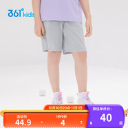 361°兒童短褲夏季男女童3-12歲透氣運(yùn)動褲梭織五分褲 灰 150