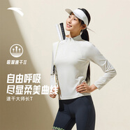 安踏（ANTA）零壓T丨半拉鏈修身長(cháng)袖t恤女秋冬季新款加絨跑步訓練內搭運動(dòng)上衣 【零壓T-速干款】澳米白5401-1 2XL (女180)