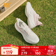 361°運動鞋女秋季網(wǎng)面透氣輕便休閑跳繩厚底跑步鞋子女682412245-2