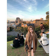 COOLLINE林子熙 香香琺瑯系列  24a千金奢感氣質(zhì)百搭毛衣開衫外套 焦糖棕毛衣開衫12個工作日 XS