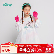 迪士尼寶寶（Disney Baby）迪士尼童裝女童連衣裙夢幻公主風(fēng)米妮長袖連衣裙網(wǎng)紗裙擺甜美淑女
