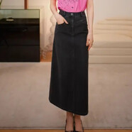 哥弟（GIRDEAR）加絨牛仔連體半身裙 25冬新款復古高級感經(jīng)典1200370 灰色 S (2碼)