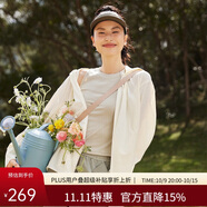 艾萊依時尚防曬衣女款夏襯衫式輕薄防水連帽外套upf40+ 自在白155