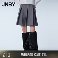 JNBY/江南布衣春秋短褲女百褶羊毛裙褲直筒通勤輕薄舒適5O3E13660 071/雜灰 M