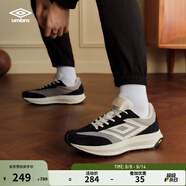 茵寶（Umbro）漫游鞋R708復(fù)古跑鞋Vibram鞋底運(yùn)動鞋男鞋休閑鞋女鞋 隕石灰/黑色（男女同款） 36