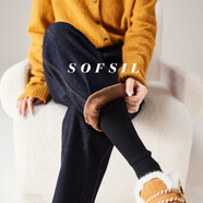 索菲絲爾（SOFSIL）加絨加厚高腰牛仔褲女2025冬季時(shí)尚寬松百搭顯瘦哈倫褲 藏藍色 30