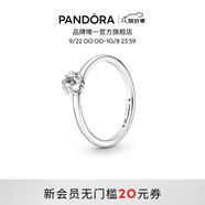 潘多拉（PANDORA）時刻摘星戒指銀色素圈單顆星星簡單百搭生日禮物送女友 閃耀天星單石戒指 60mm—20號圈口