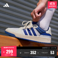 adidas ENTRAP美式校園風運動少年感復古籃球風板鞋男女阿迪達斯 白/藍   38