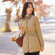 品哥弟新小個(gè)子文藝復古寬松棉服女中長(cháng)款棉衣2025年新款冬裝外套 卡其色 XL