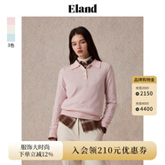 ELAND【100%綿羊毛】衣戀毛衣女純色翻領(lǐng)甜美柔軟上衣2025冬季新 淺粉色(26)L/Pink M 165