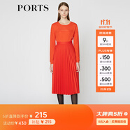 PORTS寶姿 女裝秋季新品毛衣百搭打底針織衫LA9K401JKW001 南瓜橙 L