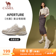 駱駝（CAMEL）復(fù)古運動女鞋全地形跑步休閑慢跑鞋子 X24C09L7649 淺米白 36