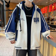 花花公子（PLAYBOY）青少年外套棒球服男孩初中高中學(xué)生潮牌帥氣春秋裝大童棒球衫夾克 W038藍(lán)色【春秋款#無(wú)】 加絨 4XL 建議180-200斤