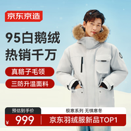 京東京造【進(jìn)口極寒95鵝絨服】羽絨服男外套女冬季新款中長(cháng)款 冰川灰 XL