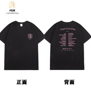 OLOEY周杰倫嘉年華演唱會(huì)周邊T恤上海站紅顏如霜限定收官紀(jì)念應(yīng)援服 左胸logo 后背上海專輯(黑色) XS 70至85斤 150cm左右