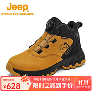 Jeep吉普男靴戶(hù)外專(zhuān)業(yè)登山鞋男防水防滑高幫馬丁靴男女同款復古戰術(shù)靴 黑黃色 40