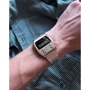 卡西歐（CASIO）新款復(fù)古數(shù)顯電子表防水情侶款一對(duì)手表A1100D-1 A1100G-5 A1100G-5金色