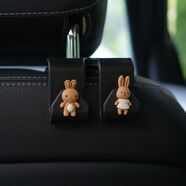 語森憶汽車座椅背掛鉤內(nèi)飾裝飾用品大全車內(nèi)車用好物車載多功能收 咖色兔+連衣裙兔-雙掛鉤單