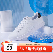 361°板鞋男耐磨防滑低幫情侶運(yùn)動(dòng)鞋潮流小白鞋子男 361度白/曜石黑 44