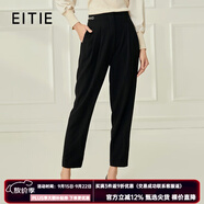 愛特愛（EITIE）高腰小腳顯瘦休閑哈倫褲通勤百搭秋新款時(shí)尚干練錐形褲C2205010 黑色20 L 165