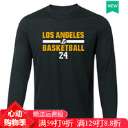 Supnba21湖人隊籃球服運(yùn)動訓(xùn)練速干長袖t恤男投籃服體恤熱身衣科比詹姆斯 黑色長袖- Los 24號 2XL