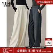 衣香麗影針織醋酸休閑褲新款流行寬松直筒闊腿褲子?xùn)|方簡(jiǎn)奢風(fēng) 米白 常規(guī)版 M