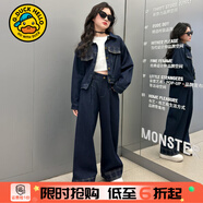 G.DUCKKIDS小黃鴨童裝女童秋裝套裝新款兒童服裝時(shí)尚牛仔衣小女孩外套春秋款 牛仔藍 140 (建議身高130-140 9-10歲)
