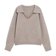 千金名媛穿搭兩件套女秋冬v領(lǐng)顯瘦T恤高腰包臀半身裙性感修身上衣 v領(lǐng)修身t恤 單件 2XL  (建議120-130斤)