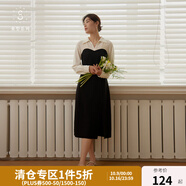 獨束【束型系列】大碼郁金裙雙版型拼接連衣裙女新款顯瘦氣質(zhì)裙子 梨形-加長(cháng) XL (尺碼：3) 拍前和客服確認尺碼