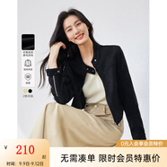 梵希蔓黃色美式復古短外套女2025年春季新款小個子拼接設計感上衣 M5675 黑色 L