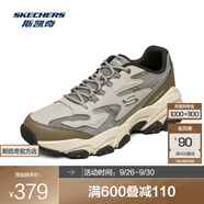 斯凱奇（Skechers）新款男鞋子戶(hù)外復(fù)古百搭厚底老爹鞋運(yùn)動(dòng)鞋休閑鞋 237121-GYOL 灰色/橄欖色 39.5