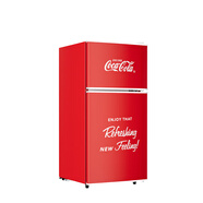 可口可樂(lè )（Coca-Cola）冰箱一級能耗50L雙開(kāi)門(mén)小型冰箱冷藏冷凍兩用迷你小冰箱