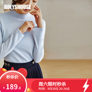 ROEYSHOUSE羅衣無(wú)縫工藝100%羊毛保暖半高領(lǐng)針織衫秋冬款中領(lǐng)打底衫女03570 海鹽藍(lán) S