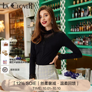 LA CLOVER19AW泡沫之戀系列小高領(lǐng)長(cháng)袖莫代爾打底保暖衣LC72JQ2 黑色 S /160