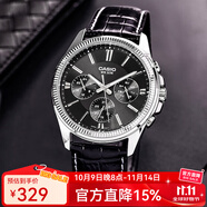 卡西歐（CASIO）手表男 商務(wù)休閑簡約 指針 防水石英男表學生表考試表 MTP-1375L-1A