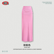 鏡渝先生BE女裝2025秋季歐美性感辣妹風(fēng)V領(lǐng)修身T恤長(cháng)褲OOTD穿搭休閑套裝女 裙子-玫粉色 M