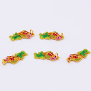 婉瑩保色古法金滴油財神錦鯉吊墜diy福佑金魚(yú)手鏈飾品配件掛件配飾 鯉魚(yú)(尺寸：22x9mm) 20個(gè)