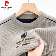 皮爾卡丹（pierre cardin）雪貂絨保暖毛衣新款男圓領(lǐng)一體絨加絨加厚刺繡潮牌休閑簡(jiǎn)約打底衫 (雪貂絨)GG89米色- 3XL 建議165-175斤