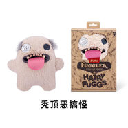 官方正版萌牙怪獸呲毛系列毛絨玩偶丑萌搞怪潮玩公仔玩具 毛發(fā)怪-禿頂惡搞怪送圍裙