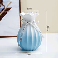 宰摟陶瓷花瓶白色小清新干花滿天星插花現(xiàn)代水培客廳歐式擺件家居裝飾 千羽大白藍(lán)送精美絲帶
