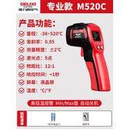 德力西電氣（DELIXI ELECTRIC）德力西電氣德力西測(cè)溫儀工業(yè)用油溫槍高精度烘焙測(cè)水溫廚房測(cè)量溫 -38520多點(diǎn)測(cè)溫發(fā)射率可調(diào)
