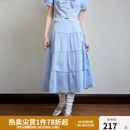 獨束大碼女裝夏少女感時尚套裝微胖mm清爽減齡襯衫+半裙兩件套 晴空藍-半身裙 3XL (尺碼：5) (尺碼：5)
