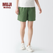 無(wú)印良品 MUJI 女式 棉府綢 短褲 褲子 休閑褲 夏 BED04A2S 卡其色 XL