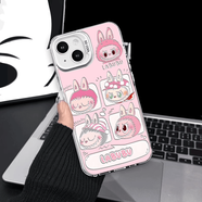 芭比（Barbie）LABUBU適用13蘋果15promax手機保護殼iphone14一加1112小米100榮耀8090真我保護套50華為mate60504 關(guān)注店鋪【第二5折收貨反】銀底-四宮格LABUBU iPhone_16_Pro_Max