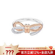 詩(shī)筠（SHIJUN）品牌情人節禮物女生輕奢唯美耳飾奧地利水晶浪漫蝴蝶結雙色耳線(xiàn)女 蝴蝶結開(kāi)口戒指 55號 5440641
