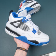 CLENIKEED莆田 喬4白水泥 AJ4白帆蟬翼NIKE男鞋女鞋籃球鞋運動(dòng)休閑鞋板鞋 aj4/308497-117 賽車(chē)藍 38.5