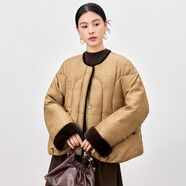 水墨佳人95白鵝絨羽絨服女冬季新款輕奢時(shí)髦輕薄休閑圓領(lǐng)鵝絨服外套2115 咖色 L