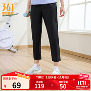 361°平口運動褲男新品夏季冰涼感速干透氣九分褲舒適梭織運動長褲 【女款】超級黑【4703H】 L